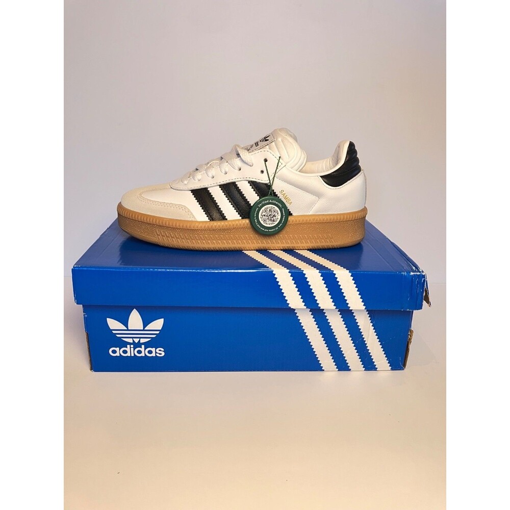 ADIDAS BIG KIDS SAMBA XLG J_CLOUD-WHITE/BLACK/GUM JH6516-SIZE 5.5 OG - Picture 4 of 7